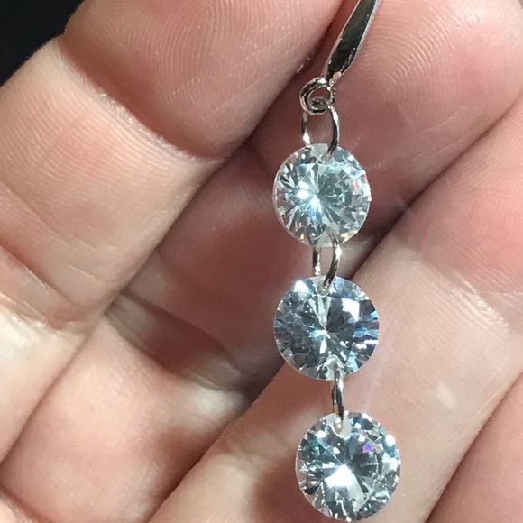 New Swarovski .925 Sterling Silver Crystal Drop Earrings - Picture 2 of 4